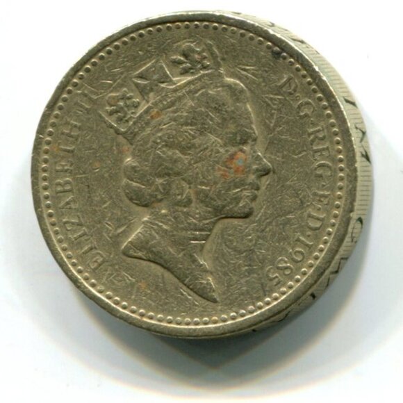 1985 Great Britain Welsh Leek One Pound Coin (b511-2) - Picture 2 of 2